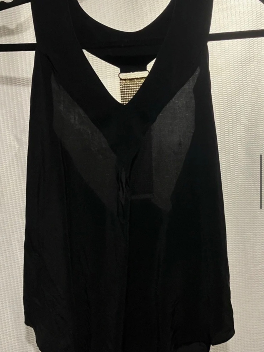 Amanda Uprichard Black V-Neck Sleeveless Camisole